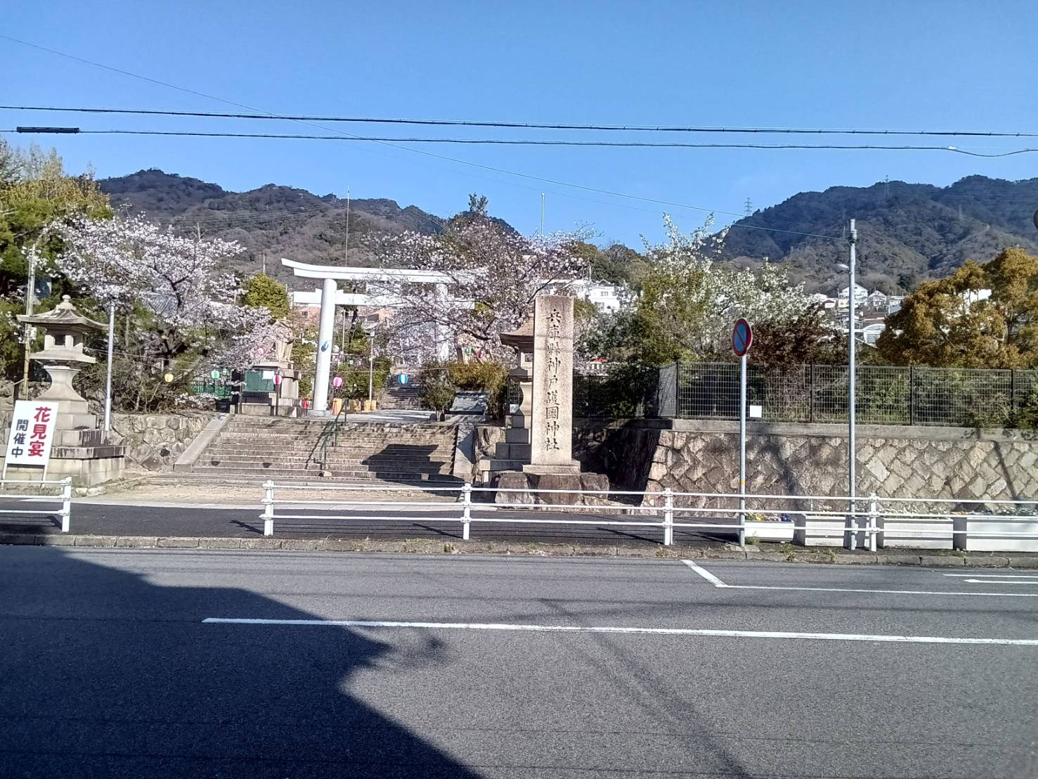 桜咲く季節、屋上防水工事が進んでいます